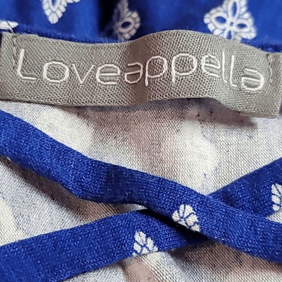 Loveappella Blue Patterned Long Sleeve Criss Cross‎ Open Back Dress - Picture 10 of 12